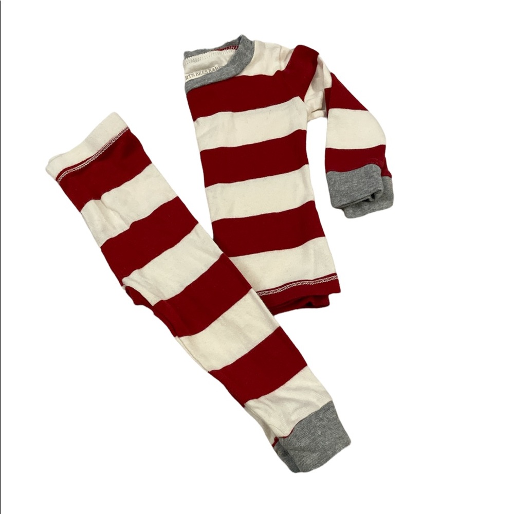 🔵3/$12 Super cute burts bees baby red striped pj set